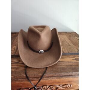 Justin  100% Wool Size S/M Brown  Cowboy Hat
